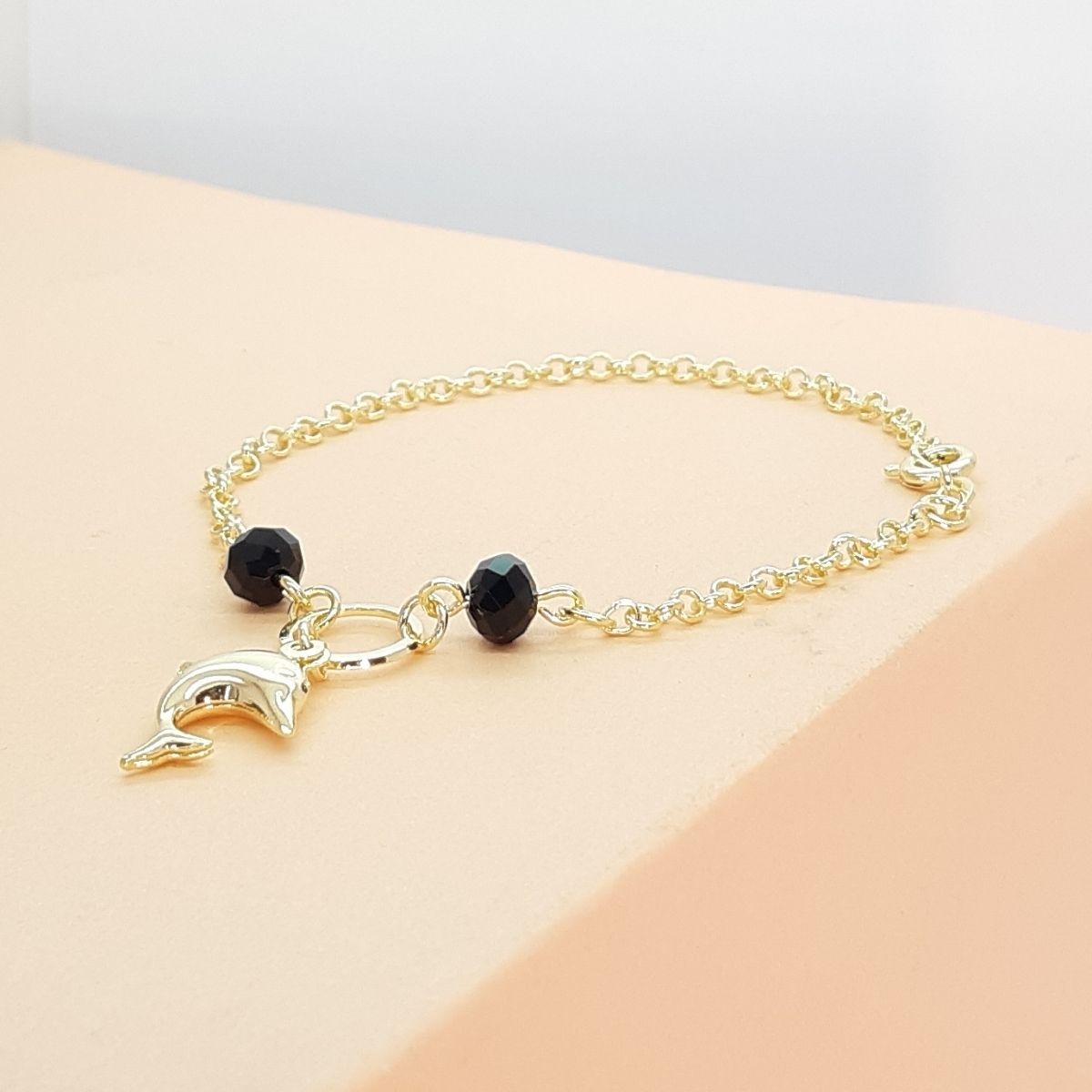 Pulsera Delfín con Detalles en Negro